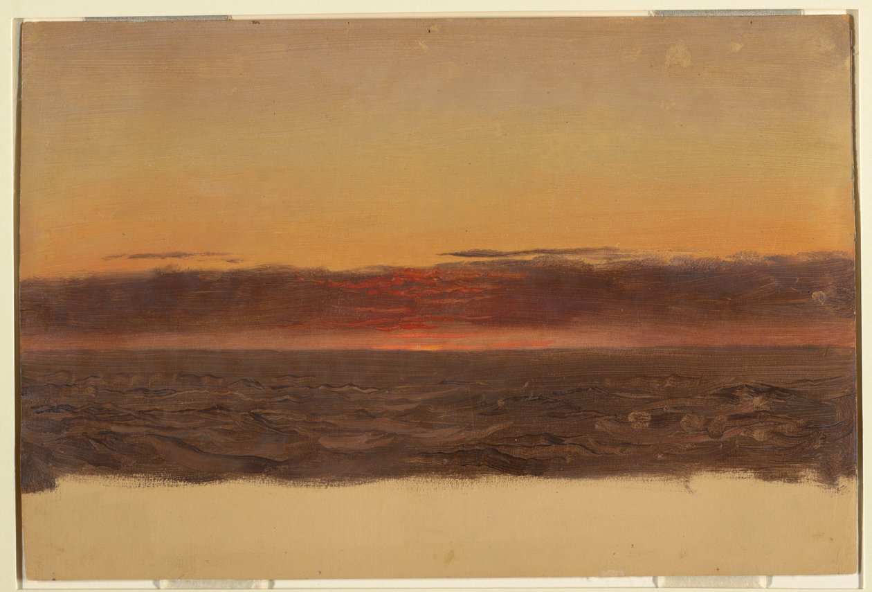 素描，海景，1859 年 作者 弗雷德里克·埃德温·丘奇