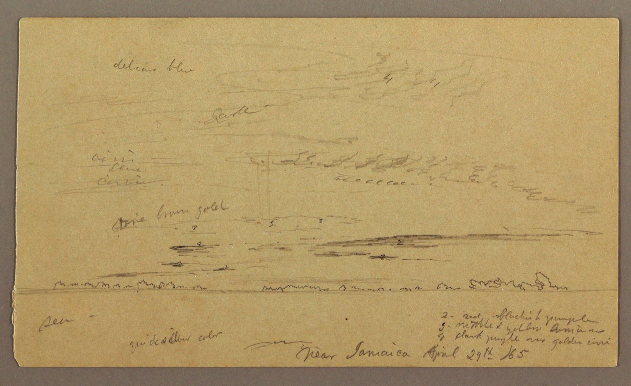 素描，海景，1865 年 4 月 29 日 作者 弗雷德里克·埃德温·丘奇