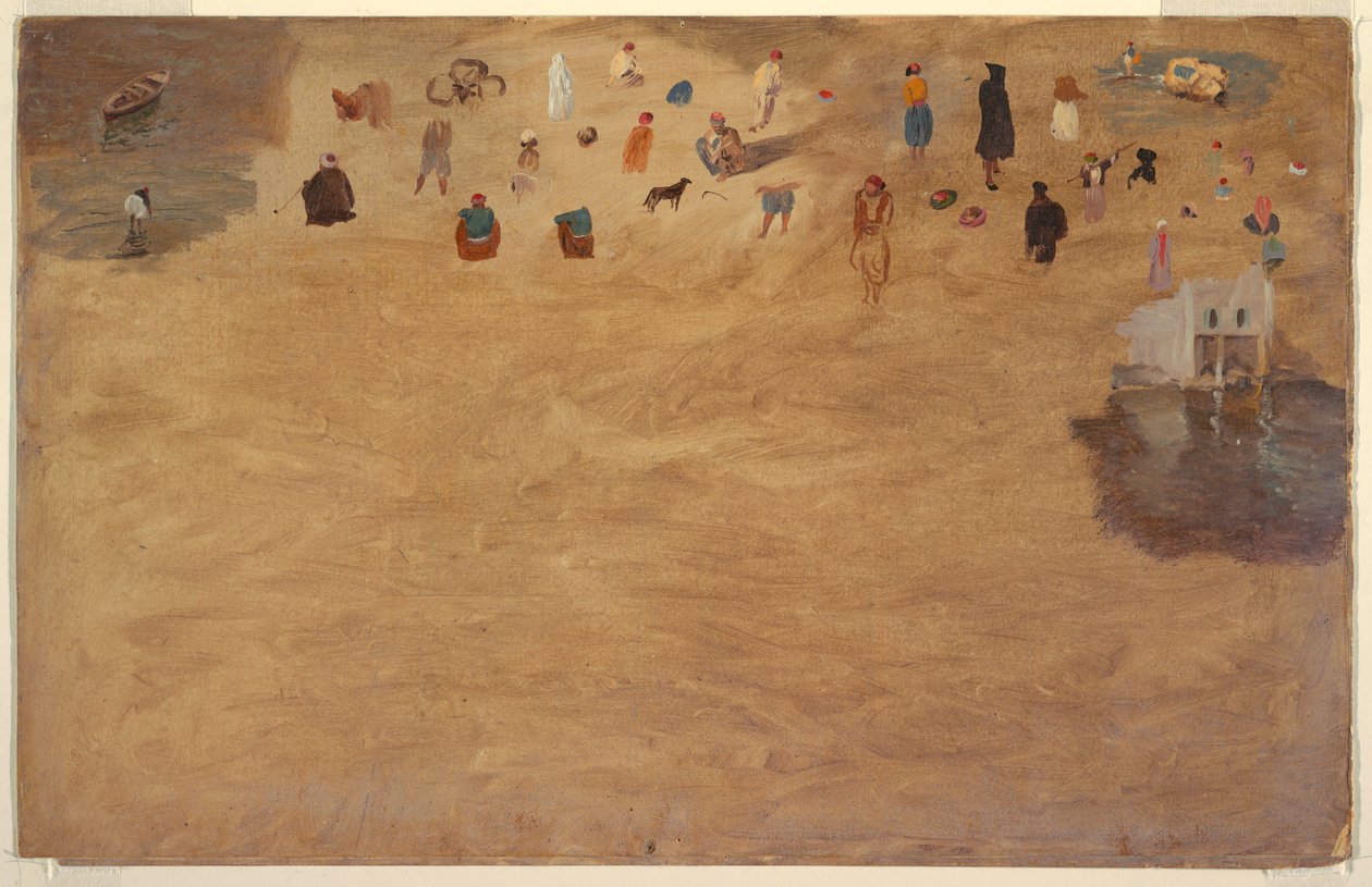 素描，阿拉伯人、动物和风景速写，1868 年 作者 弗雷德里克·埃德温·丘奇