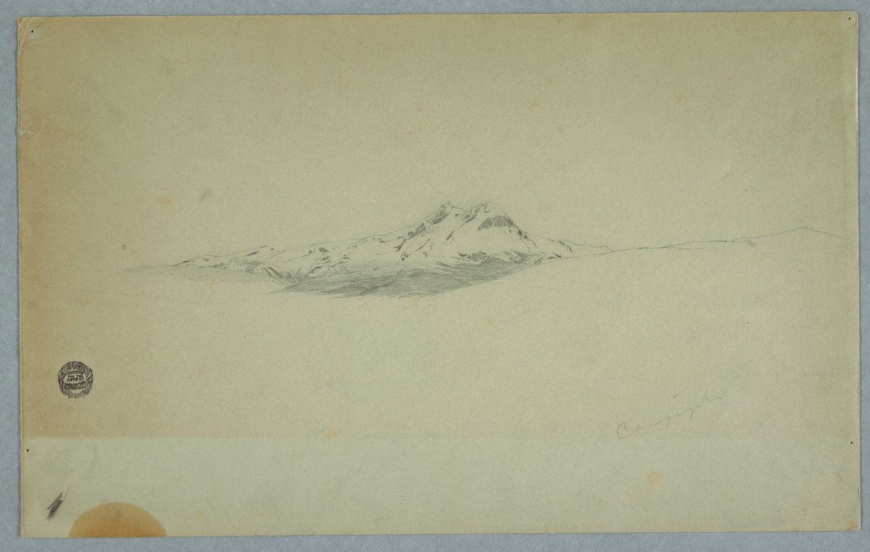 素描，火山雪峰，1850-60 年 作者 弗雷德里克·埃德温·丘奇