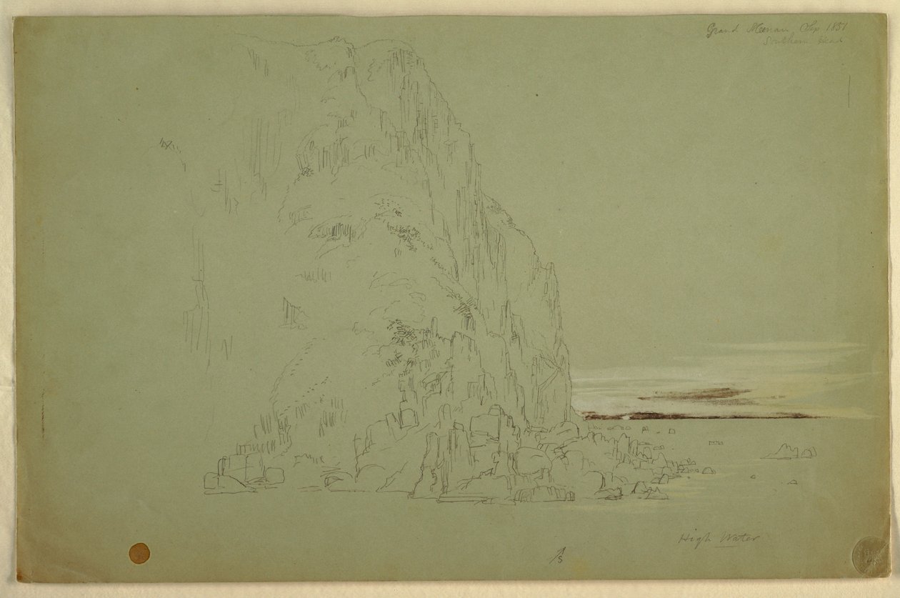 素描，"南方的头"，1851 年 作者 弗雷德里克·埃德温·丘奇