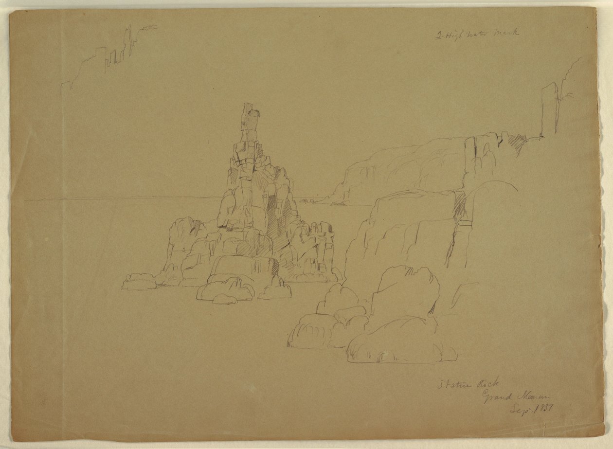 绘画，"雕像石"，1851 年 9 月 作者 弗雷德里克·埃德温·丘奇