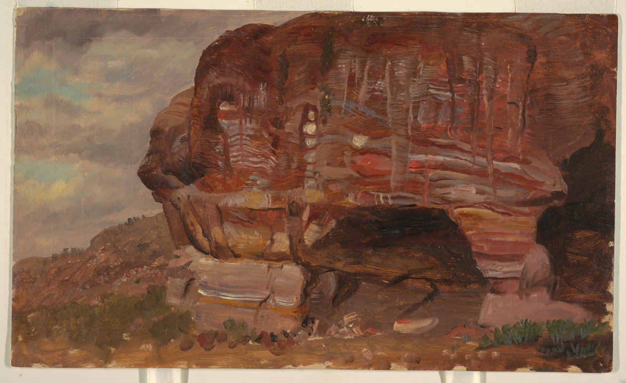 素描，佩特拉巨型岩石研究，1868 年 作者 弗雷德里克·埃德温·丘奇