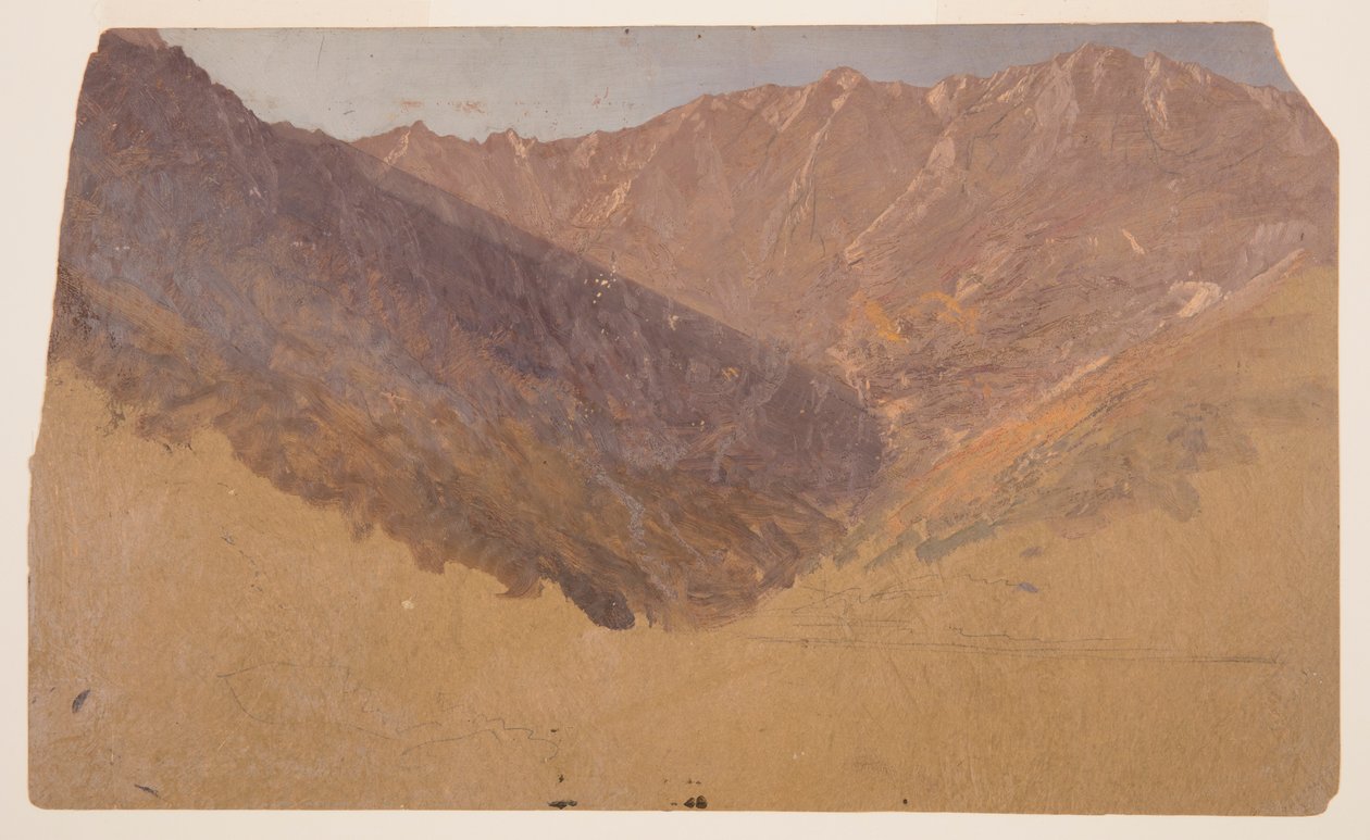 素描，大盆地研究，卡塔丁山，1860-70 年 作者 弗雷德里克·埃德温·丘奇