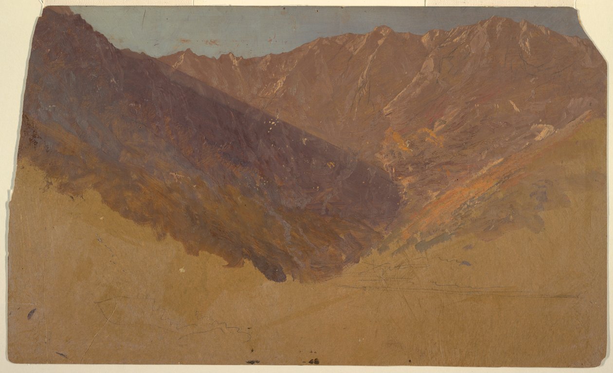 素描，大盆地研究，卡塔丁山，1860-70 年 作者 弗雷德里克·埃德温·丘奇