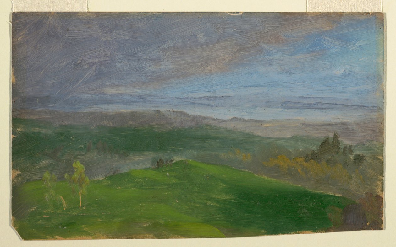 素描，夏景，纽约哈德逊河谷，1870-80 年 作者 弗雷德里克·埃德温·丘奇