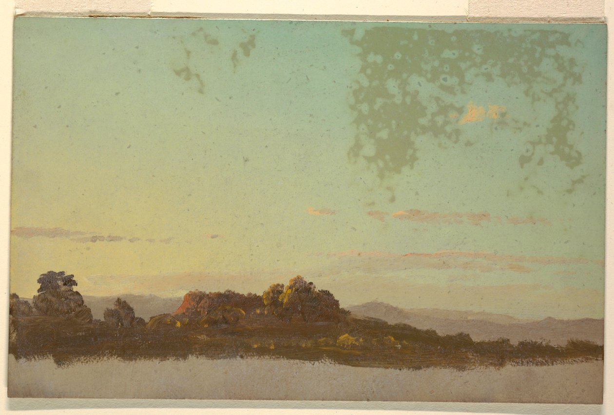素描，夏季风景，1870-80 年 作者 弗雷德里克·埃德温·丘奇