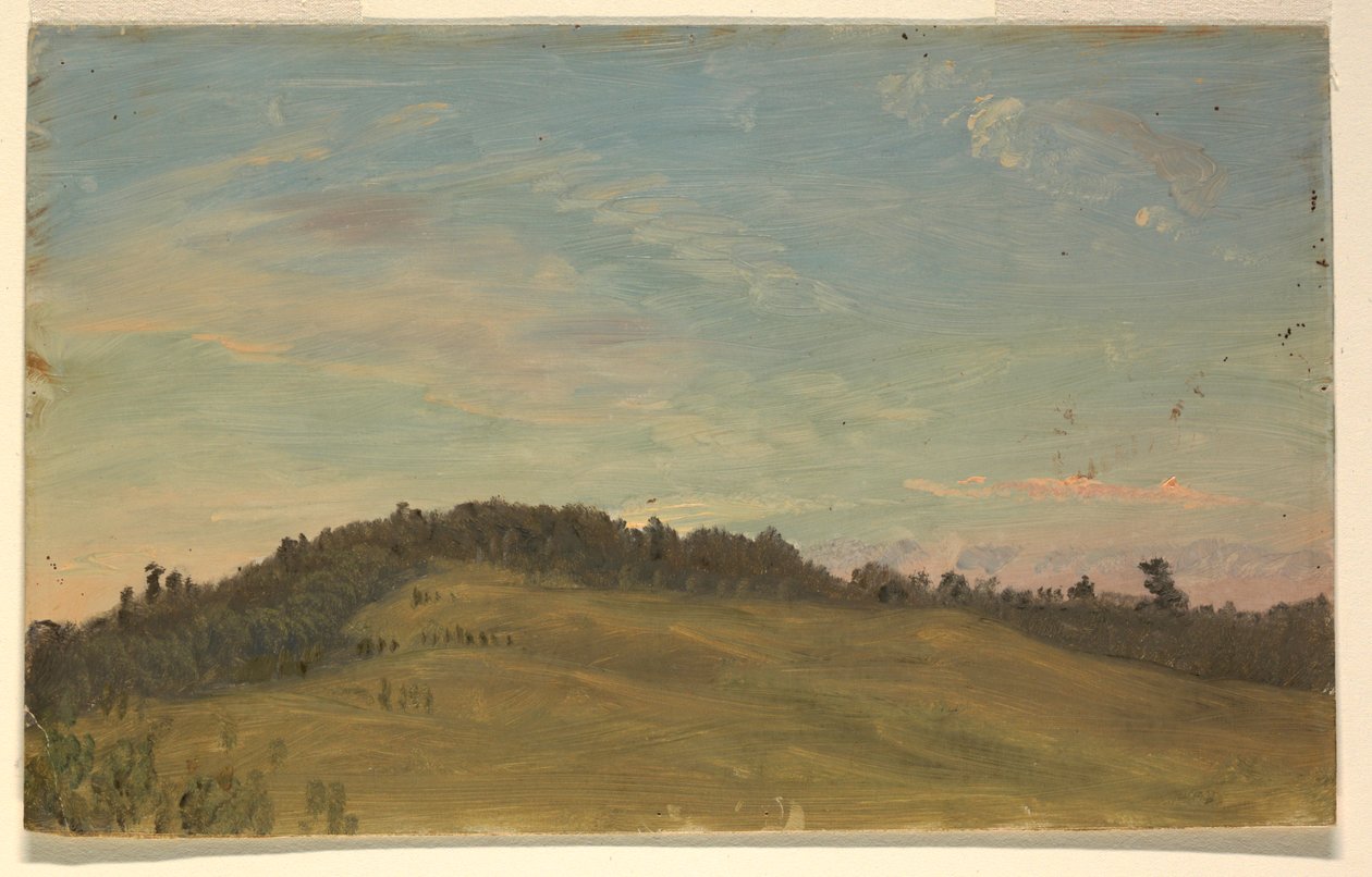 素描，夏季风景，1870-80 年 作者 弗雷德里克·埃德温·丘奇