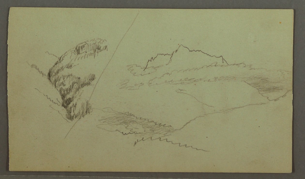 素描，云上高峰，狭窄山谷，可能创作于 1868 年 作者 弗雷德里克·埃德温·丘奇