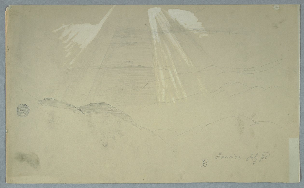 素描，从高空照射的太阳光，牙买加，1865 年 7 月 作者 弗雷德里克·埃德温·丘奇