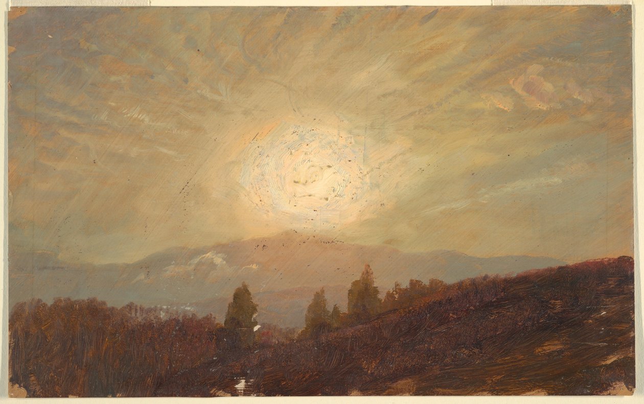 素描，日落，1855-65 年 作者 弗雷德里克·埃德温·丘奇