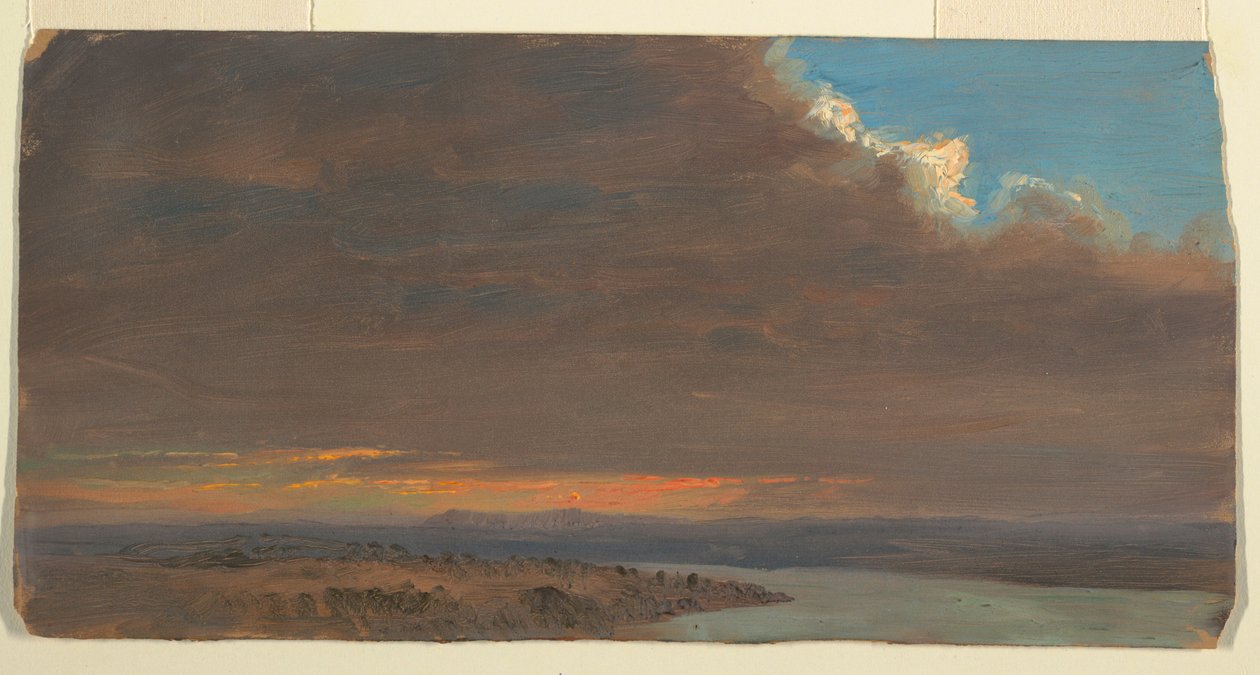 素描，日落，纽约哈德逊河谷，1870-80 年 作者 弗雷德里克·埃德温·丘奇