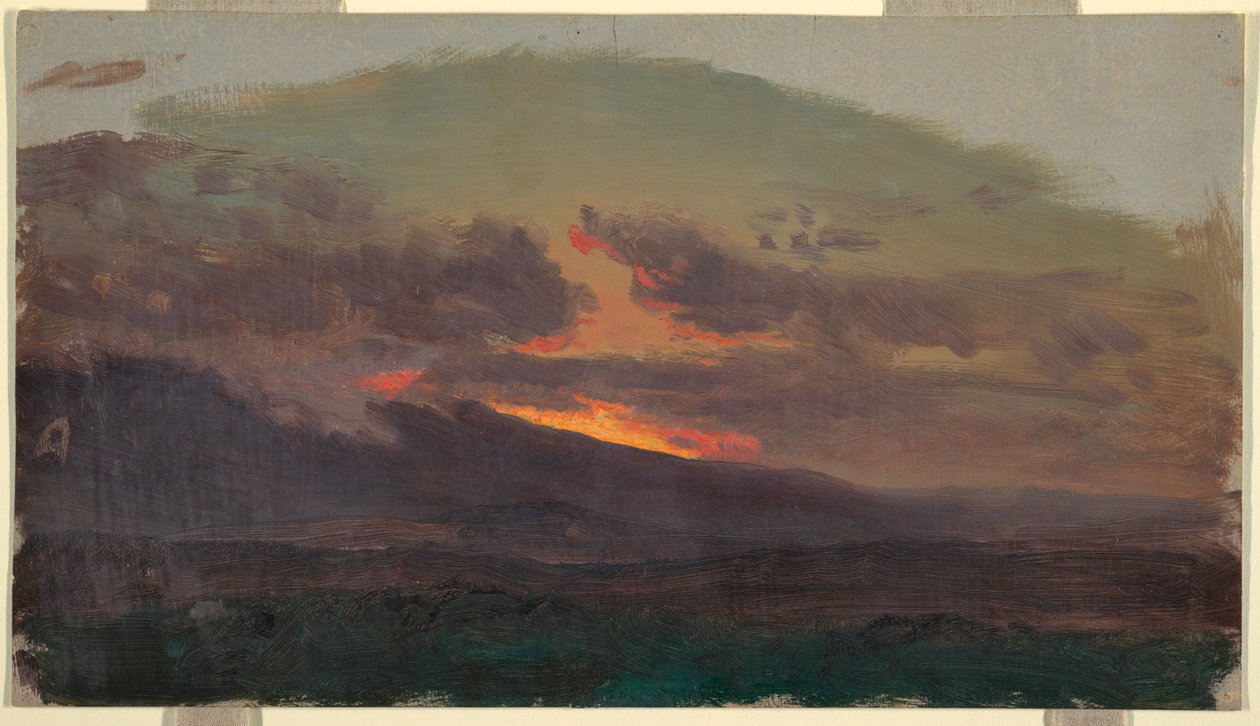 绘画，卡茨基尔日落，1870-80 年 作者 弗雷德里克·埃德温·丘奇