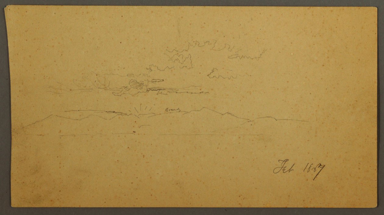 绘画，山后日落，1867 年 2 月 作者 弗雷德里克·埃德温·丘奇
