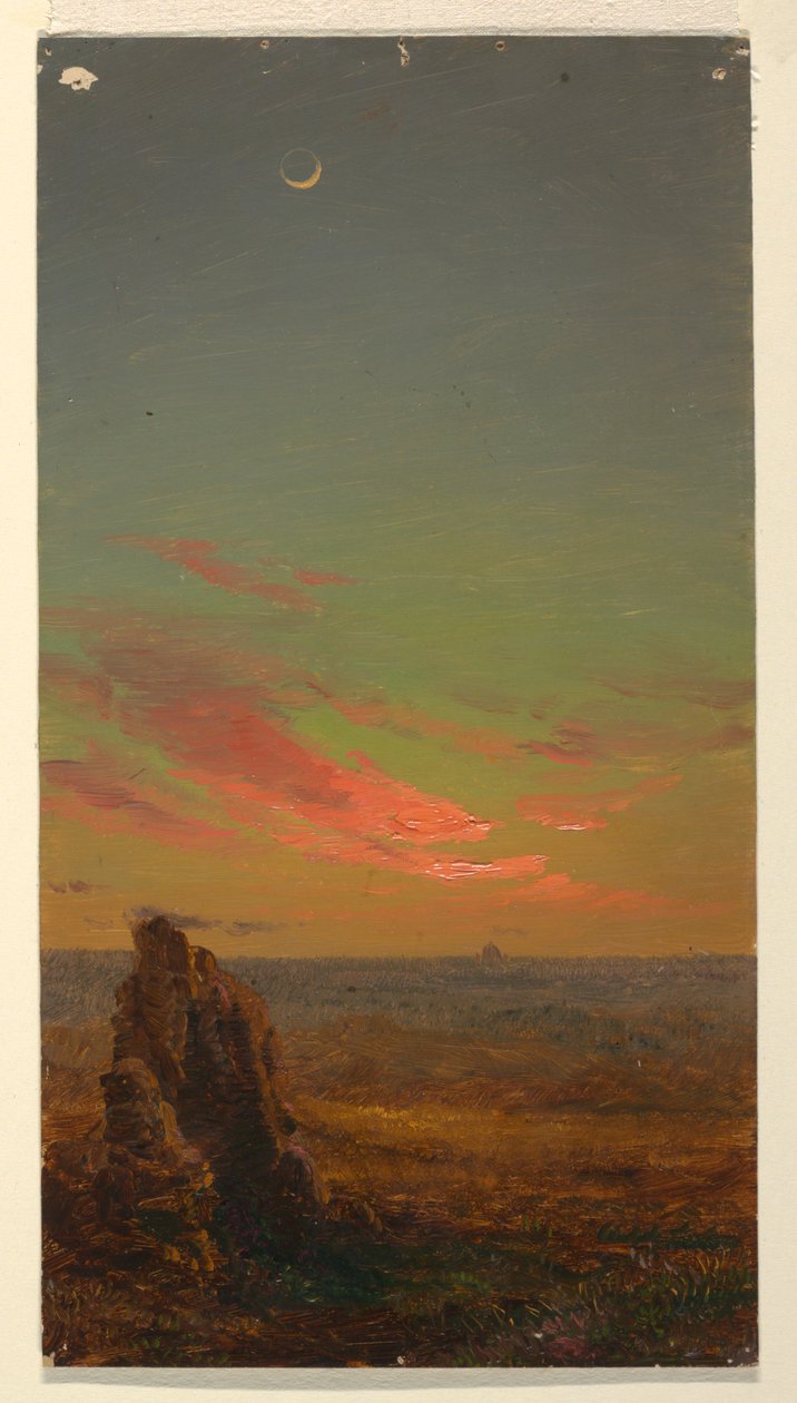 绘画，罗马附近的日落，1868-69 年 作者 弗雷德里克·埃德温·丘奇