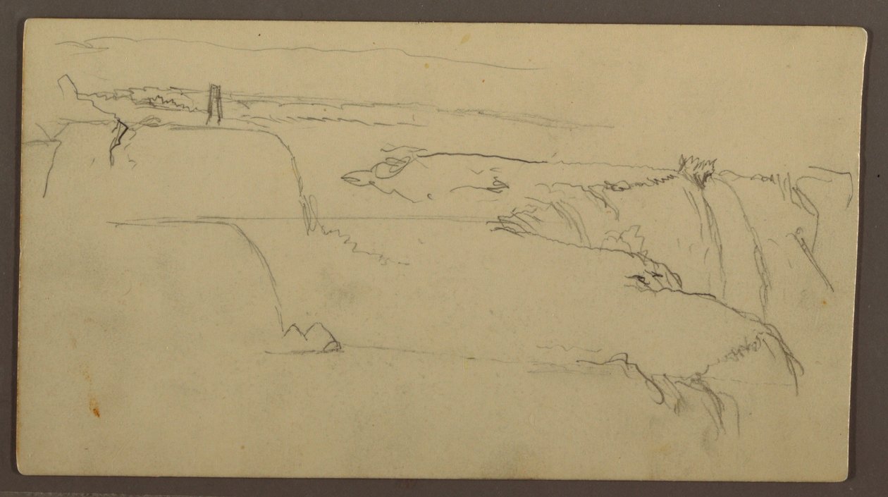 素描，有船的河岸日落，1858 年 作者 弗雷德里克·埃德温·丘奇