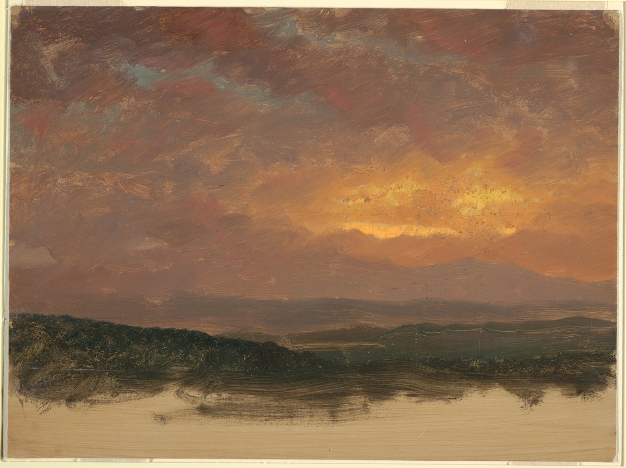 绘画，卡茨基尔日落，1870-80 年 作者 弗雷德里克·埃德温·丘奇