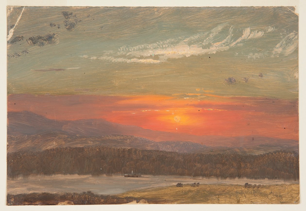 绘画，卡茨基尔日落，1870-80 年 作者 弗雷德里克·埃德温·丘奇