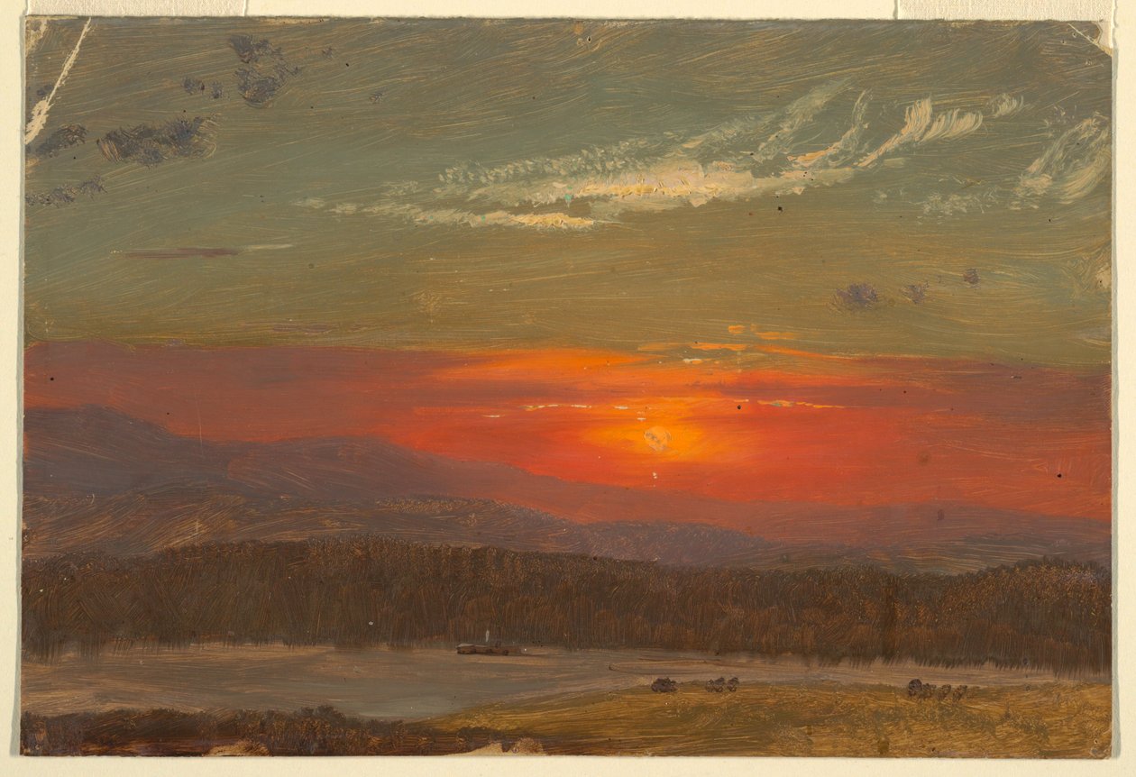绘画，卡茨基尔日落，1870-80 年 作者 弗雷德里克·埃德温·丘奇