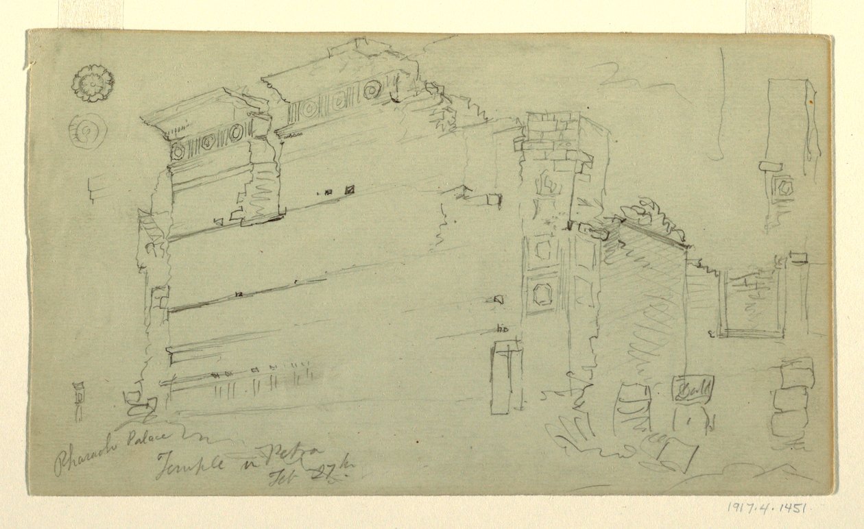 绘画，神庙，约旦佩特拉，1868 年 2 月 27 日 作者 弗雷德里克·埃德温·丘奇