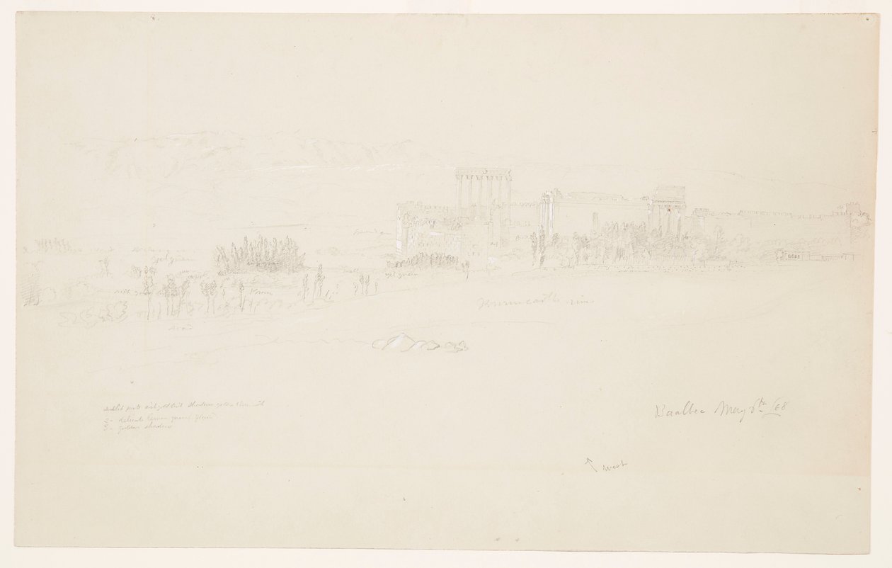 绘画，寺庙，巴勒贝克，1868 年 5 月 6 日 作者 弗雷德里克·埃德温·丘奇