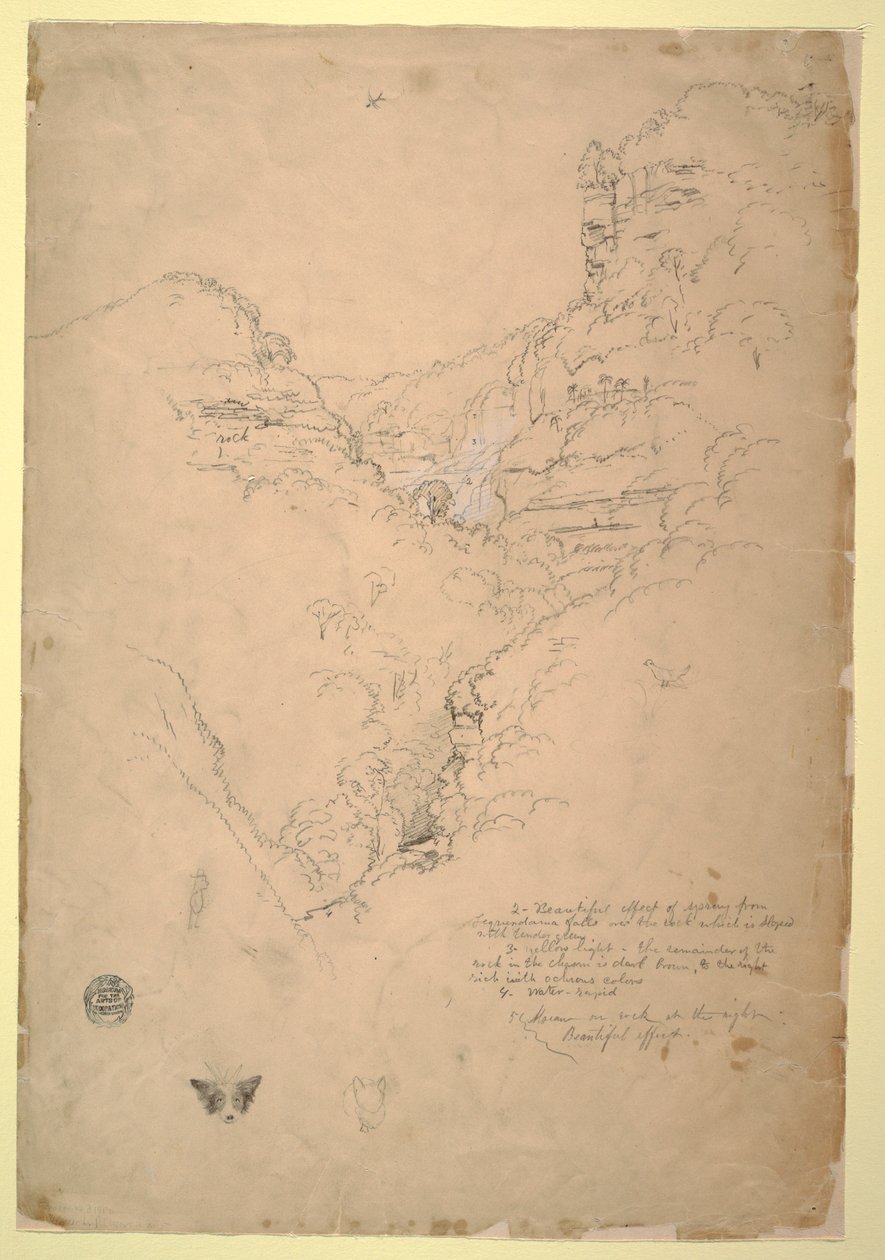 图画，哥伦比亚波哥大附近的 Tequendama 瀑布，1853 年 作者 弗雷德里克·埃德温·丘奇