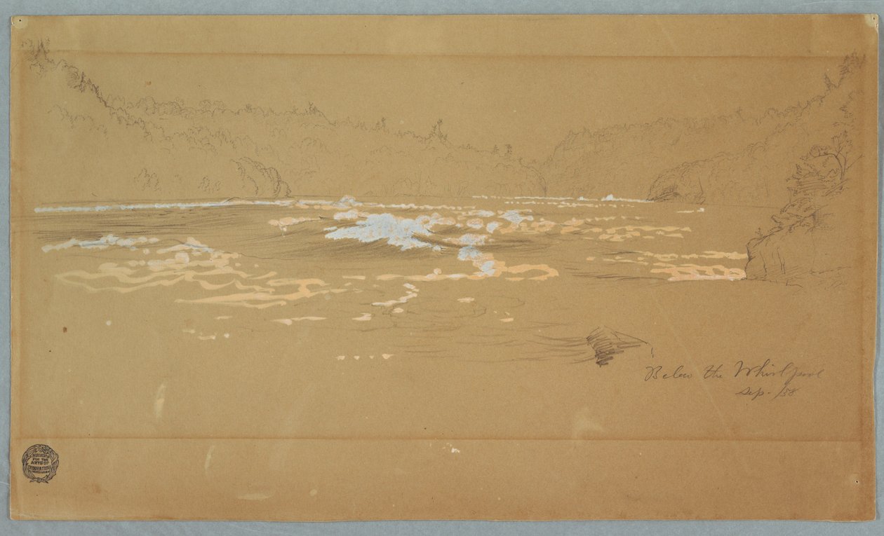 绘画，河流 "漩涡之下"，1858 年 9 月 作者 弗雷德里克·埃德温·丘奇