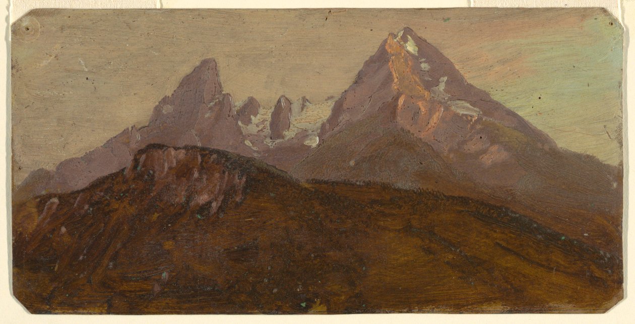 绘画，瓦茨曼号，巴伐利亚贝希特斯加登，1868 年 作者 弗雷德里克·埃德温·丘奇