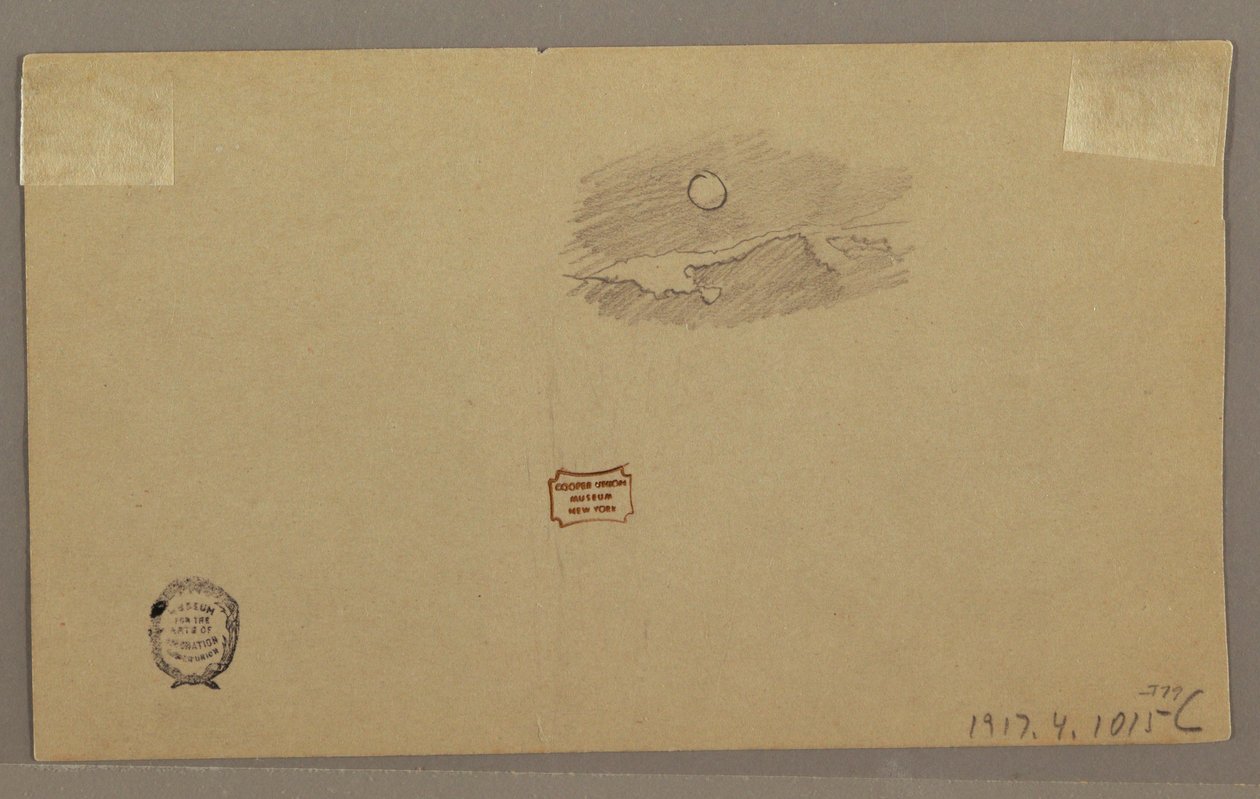 绘图，山脊上的雷雨，1866 年 7 月 作者 弗雷德里克·埃德温·丘奇