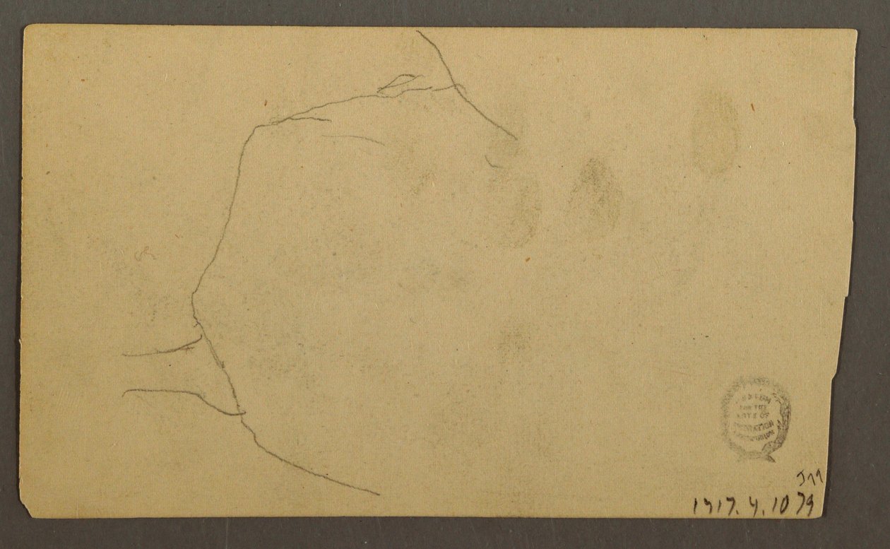 素描，巨石上生长的树根（特纳山），1877 年 作者 弗雷德里克·埃德温·丘奇