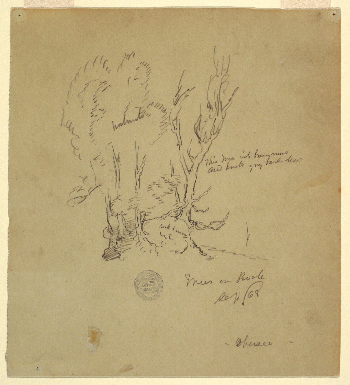 绘画，巴伐利亚或阿尔卑斯山南部的上湖树，1868 年 9 月 作者 弗雷德里克·埃德温·丘奇