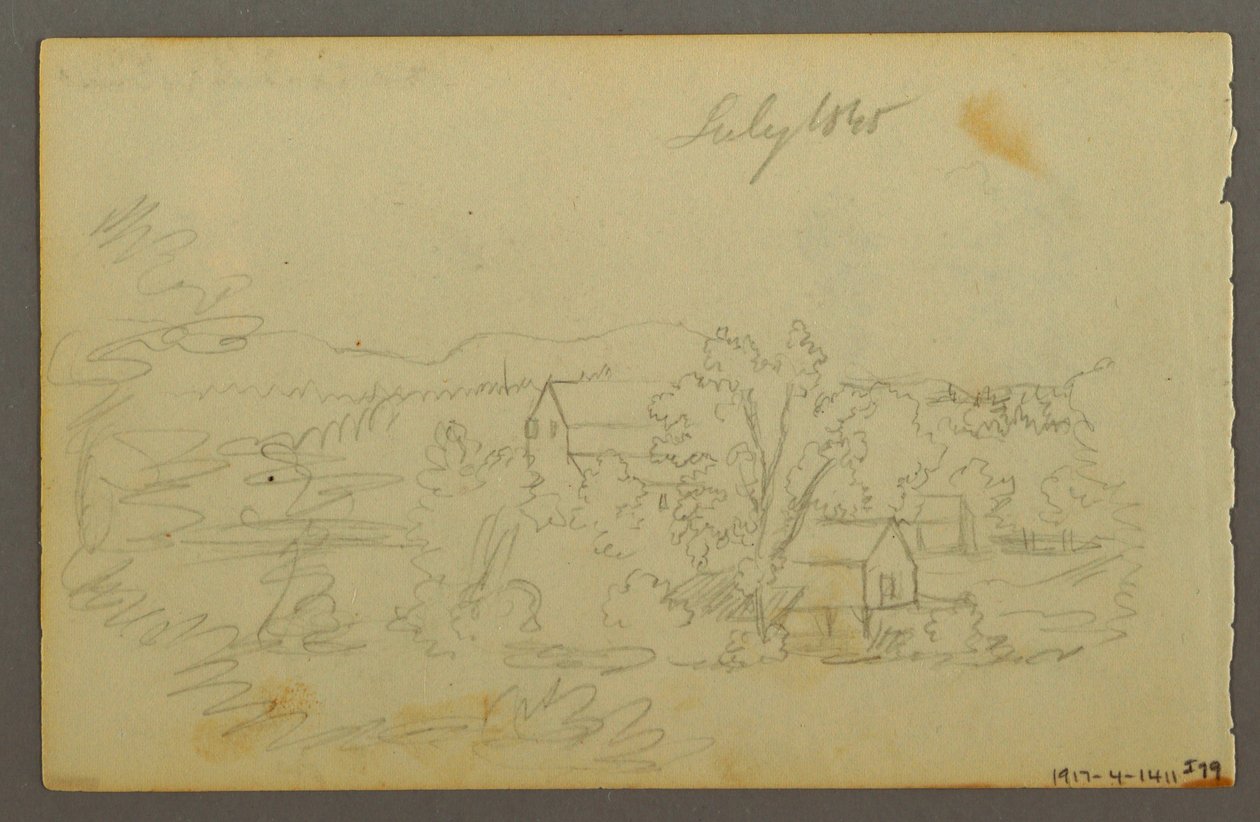 绘画，树，牛，1844 年 作者 弗雷德里克·埃德温·丘奇