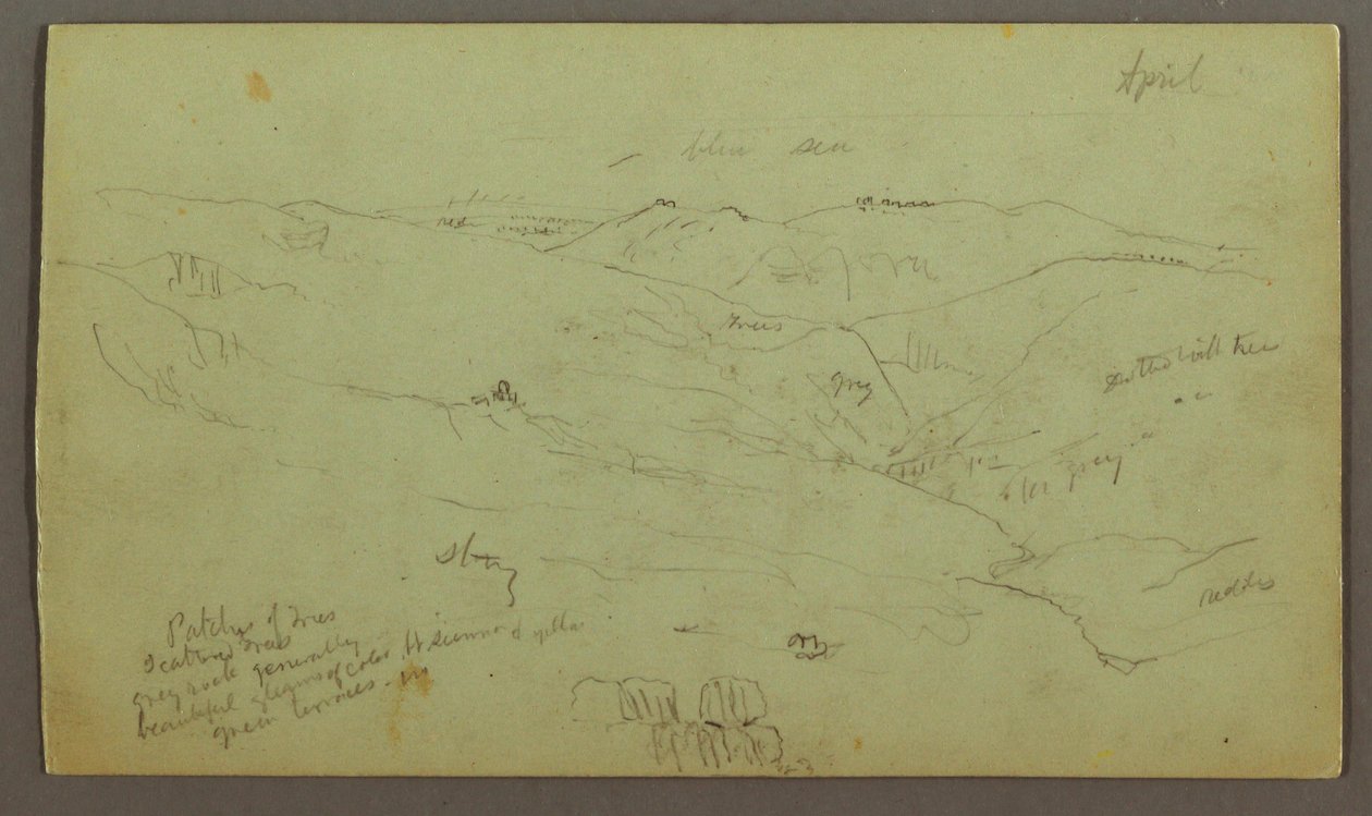绘画，山谷，可能在 1868 年 4 月 作者 弗雷德里克·埃德温·丘奇