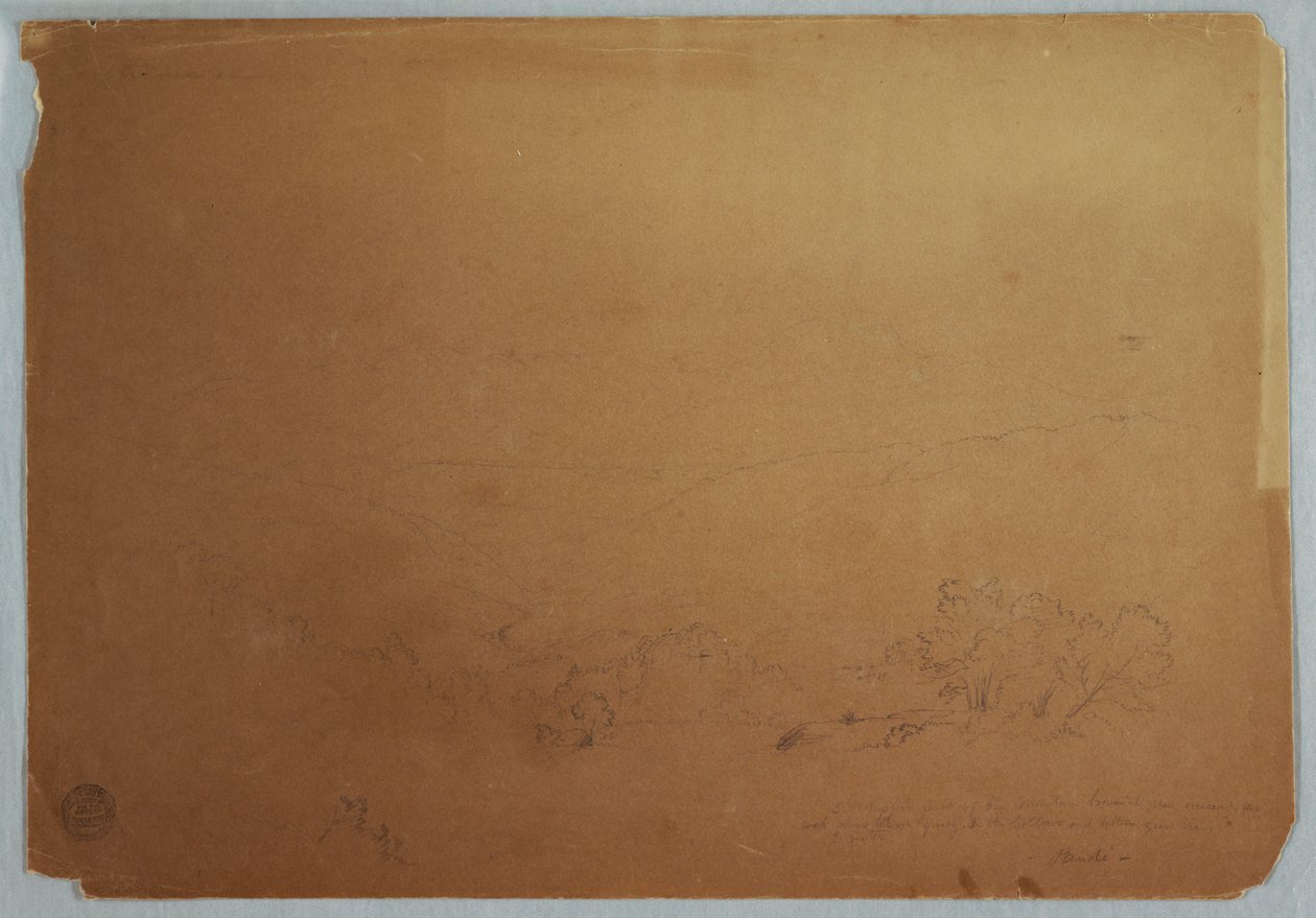 素描，哥伦比亚潘迪附近的山谷景观，1853 年 7 月 作者 弗雷德里克·埃德温·丘奇