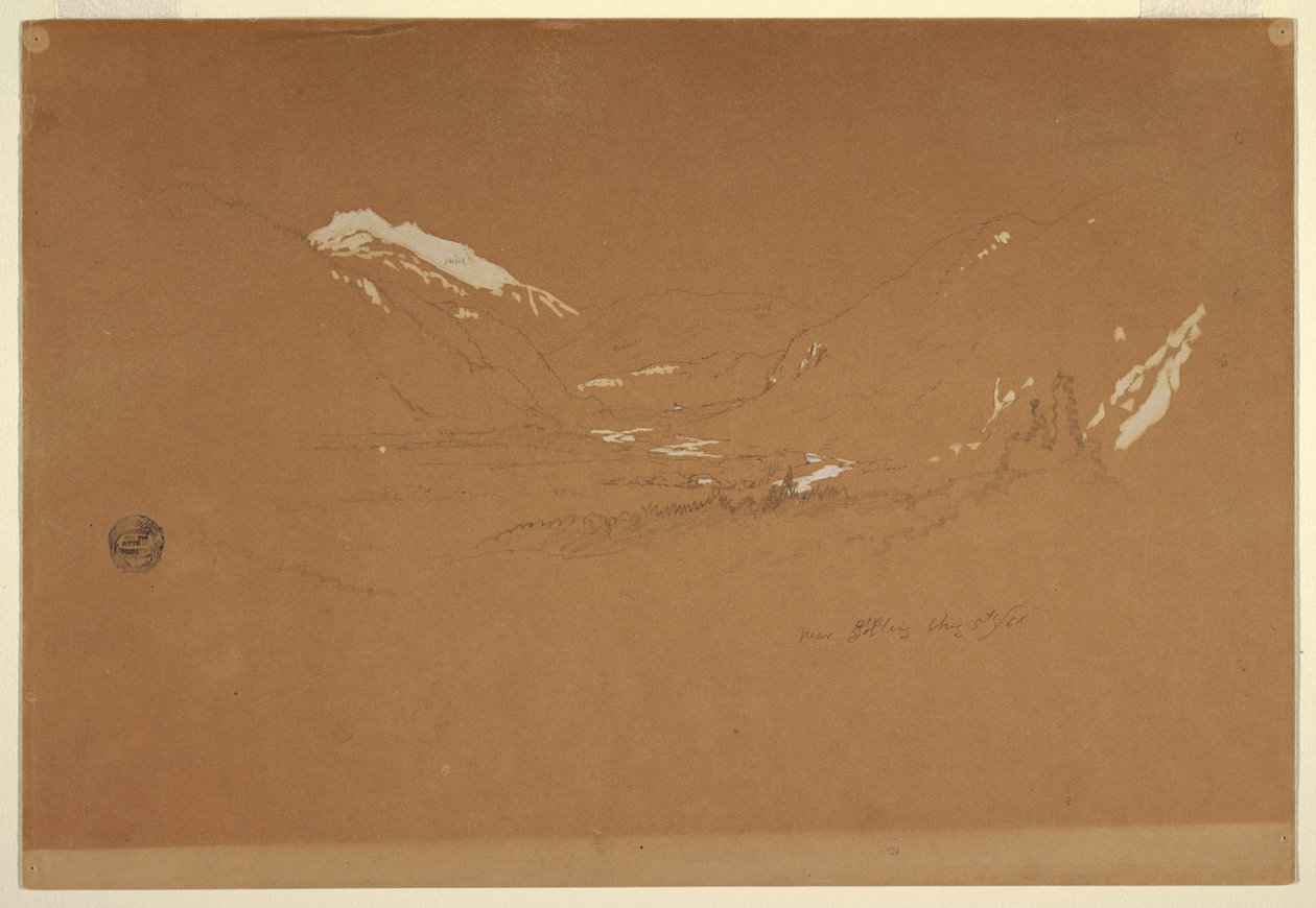 绘图，奥地利 "戈林附近 "的山谷，1868 年 8 月 5 日 作者 弗雷德里克·埃德温·丘奇