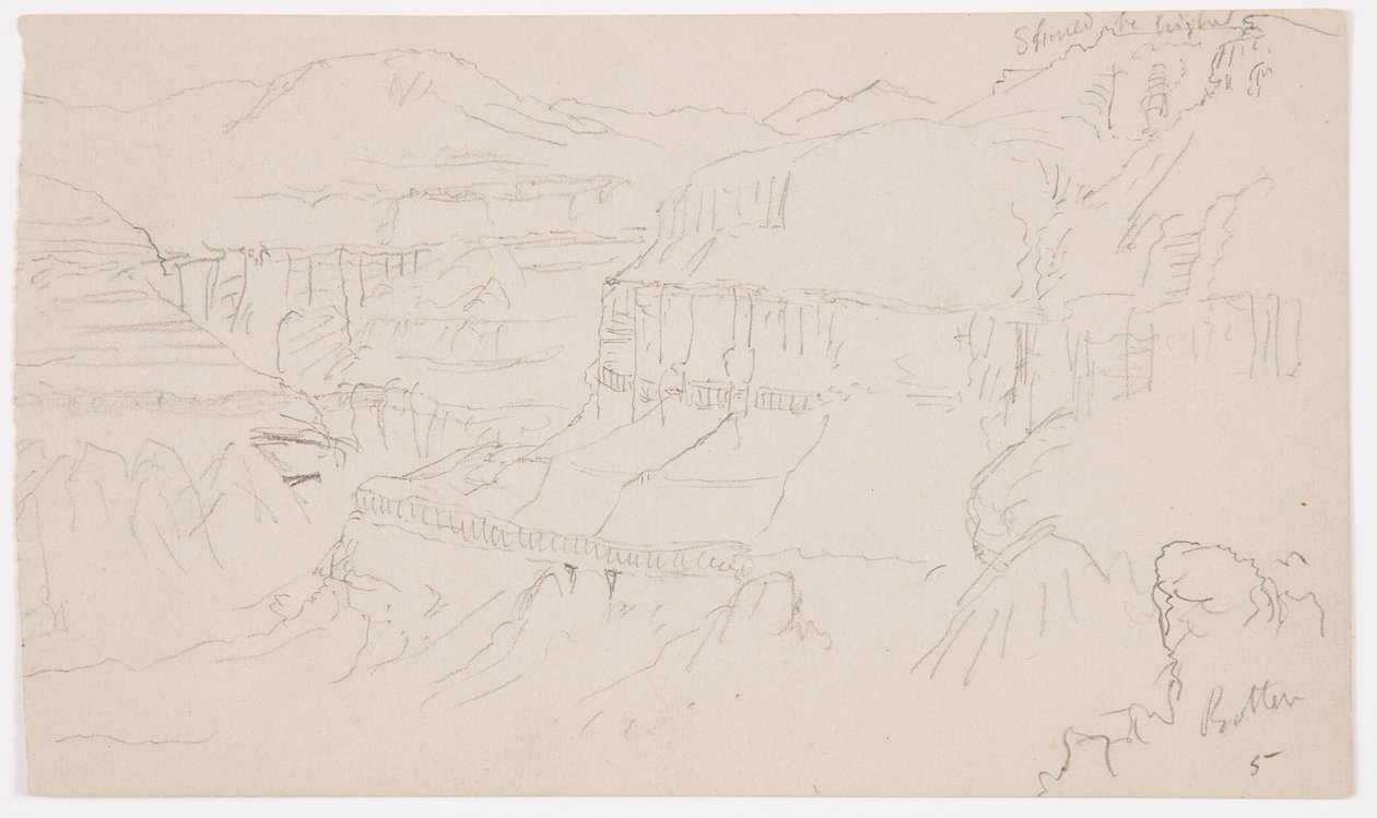 绘图，也门山谷，1868 年 2 月 20 日 作者 弗雷德里克·埃德温·丘奇