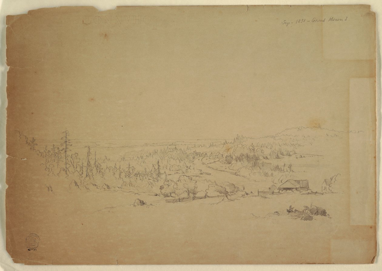 素描，从加拿大大马南岛看海，1851 年 9 月 作者 弗雷德里克·埃德温·丘奇