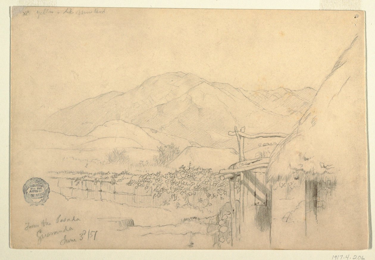 绘画，厄瓜多尔瓜兰达客栈风景，1857 年 6 月 3 日 作者 弗雷德里克·埃德温·丘奇