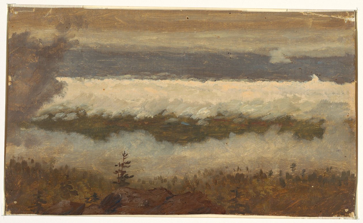 素描，卡茨基尔山顶的云景，1844-45 年 作者 弗雷德里克·埃德温·丘奇