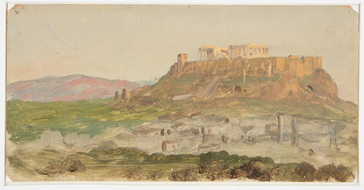 绘图，雅典卫城南景，1869 年 4 月 作者 弗雷德里克·埃德温·丘奇
