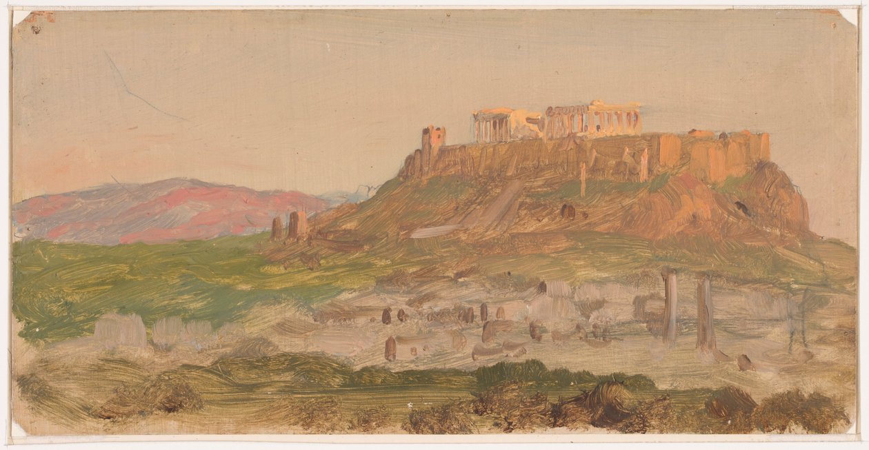 绘图，雅典卫城南景，1869 年 4 月 作者 弗雷德里克·埃德温·丘奇