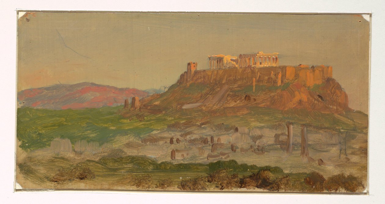 绘图，雅典卫城南景，1869 年 4 月 作者 弗雷德里克·埃德温·丘奇