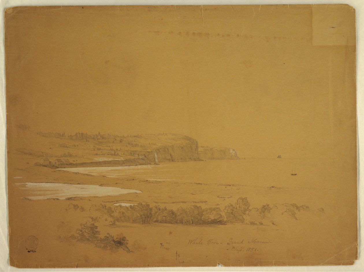 绘画，鲸鱼湾，加拿大大马南岛，1851 年 9 月 作者 弗雷德里克·埃德温·丘奇
