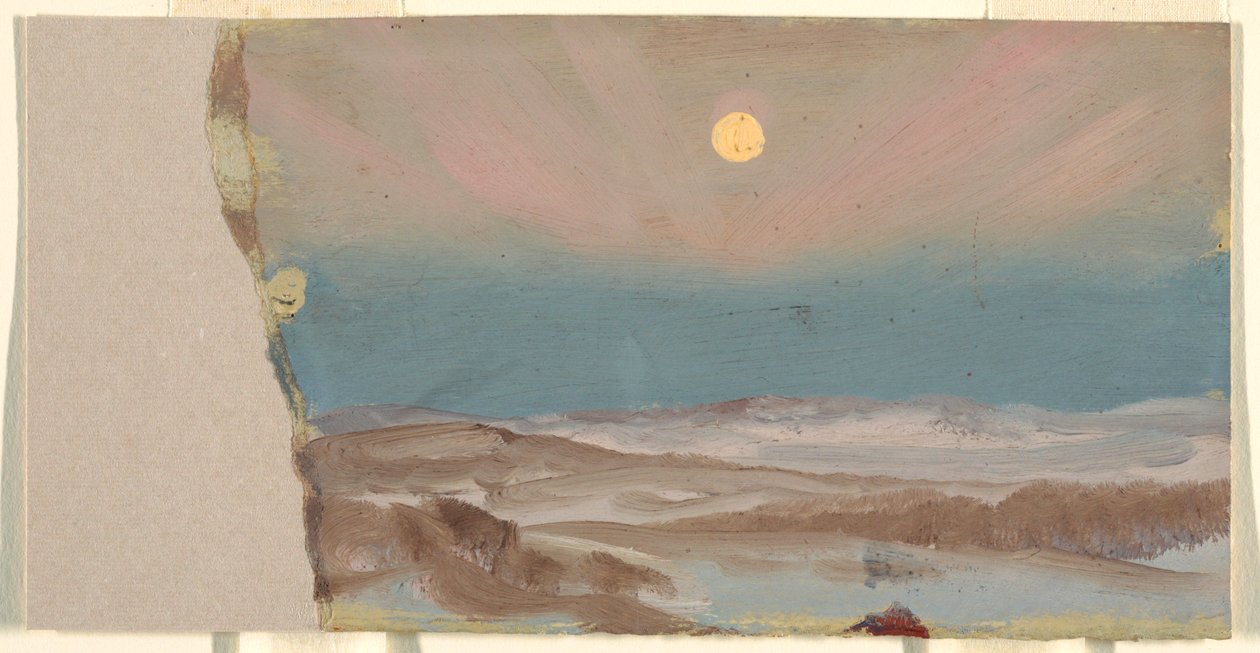 素描，满月冬景，1870-80 年 作者 弗雷德里克·埃德温·丘奇