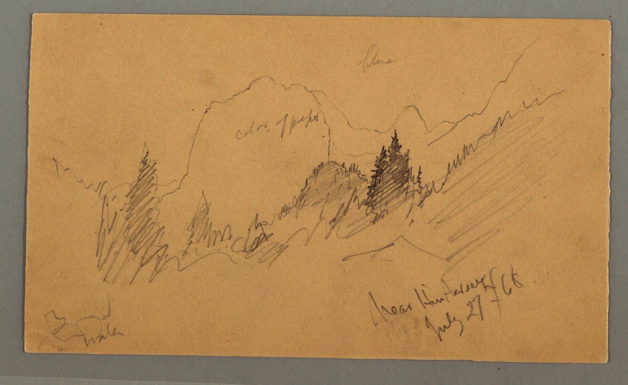 素描，林立的山峰，1868 年 7 月 27 日 作者 弗雷德里克·埃德温·丘奇