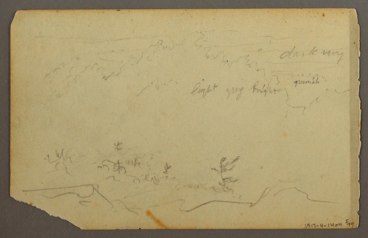 素描，树林景观，1844 年 作者 弗雷德里克·埃德温·丘奇