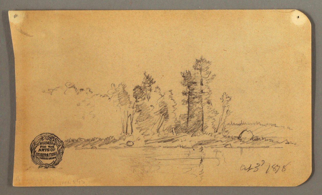 素描，林中海岸，1878 年 作者 弗雷德里克·埃德温·丘奇