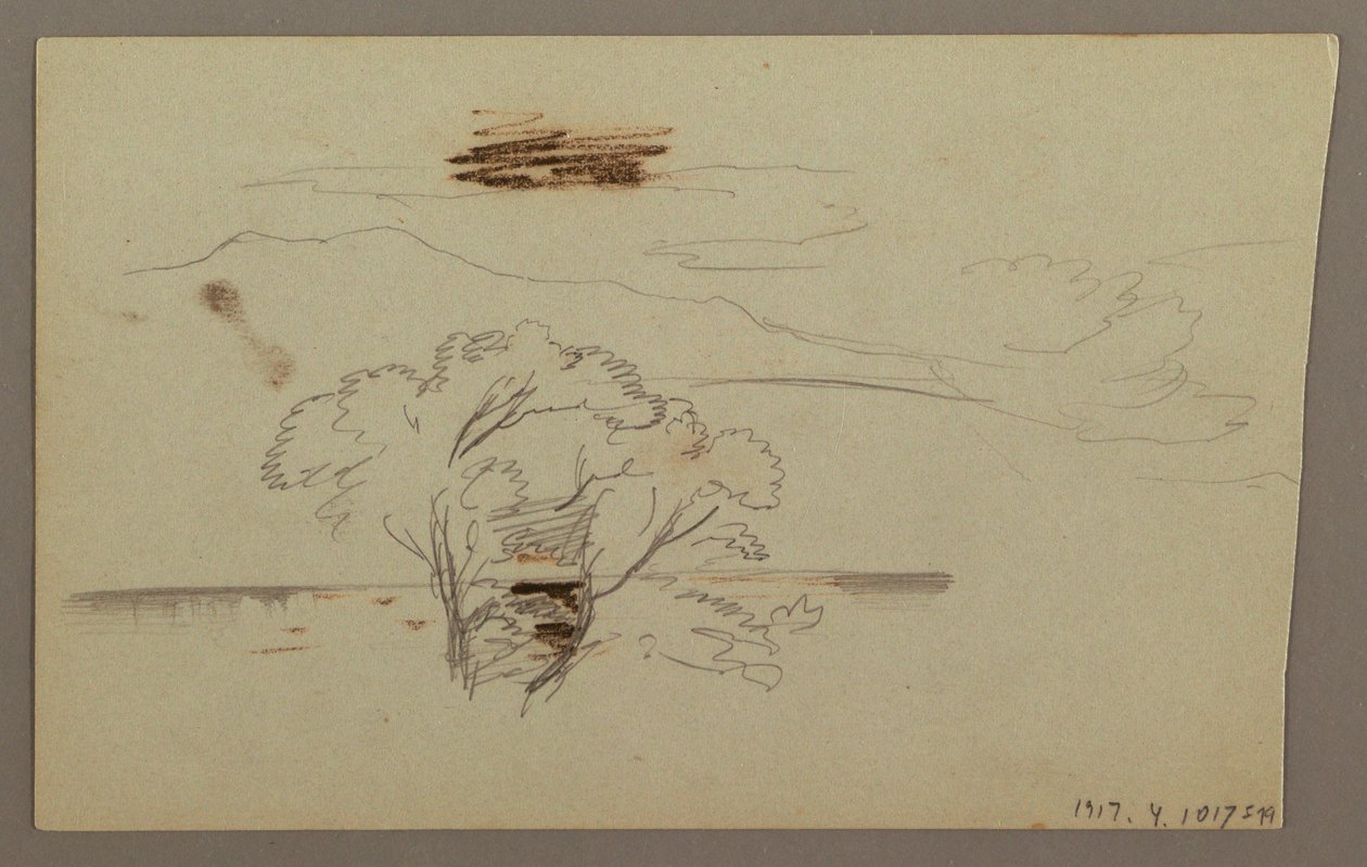 素描，山坡，丘陵地带，1863 年 作者 弗雷德里克·埃德温·丘奇