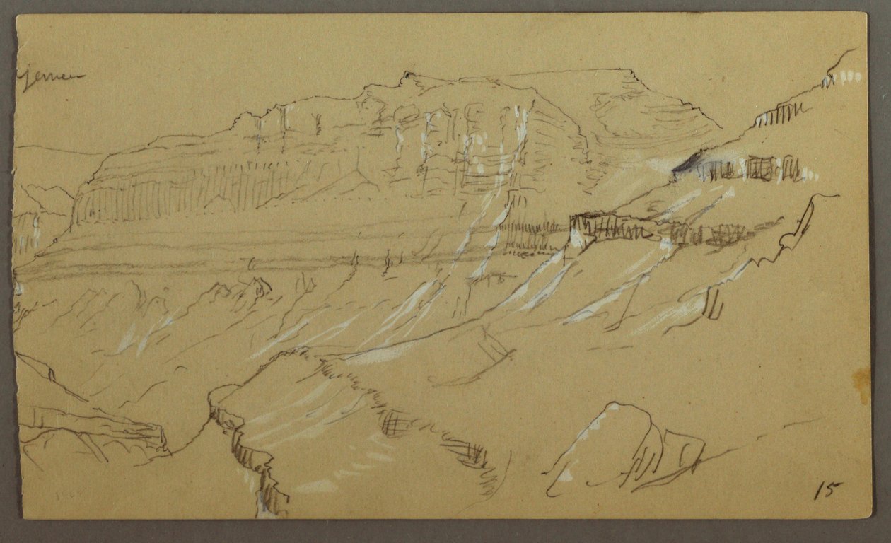 也门谷地草图的右部，阿拉伯：远景 作者 弗雷德里克·埃德温·丘奇