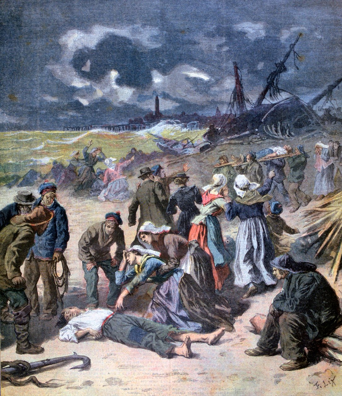 1893年，法国加来的一场风暴 作者 弗雷德里克·利克斯（Frederic Lix）